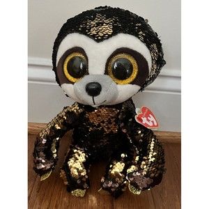 TY Flippable Beanie Boos DANGLER the Sequin Sloth Medium 9" WITH TAG